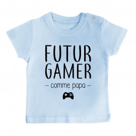 T-Shirt bébé Futur gamer comme papa