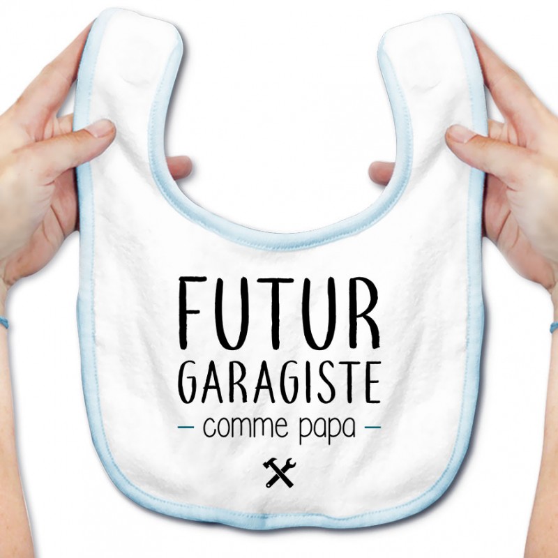 Bavoir bébé Futur garagiste comme papa Bavoir bébé Futur garagiste comme papa