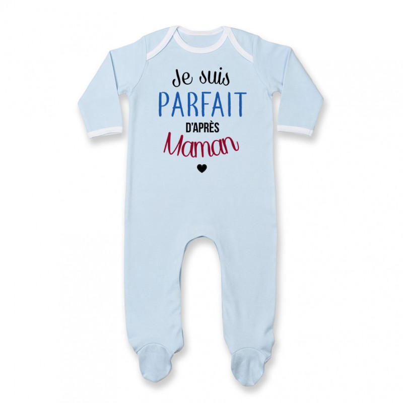 Pyjama bébé Je suis parfait d'après maman Pyjama bébé Je suis parfait d'après maman