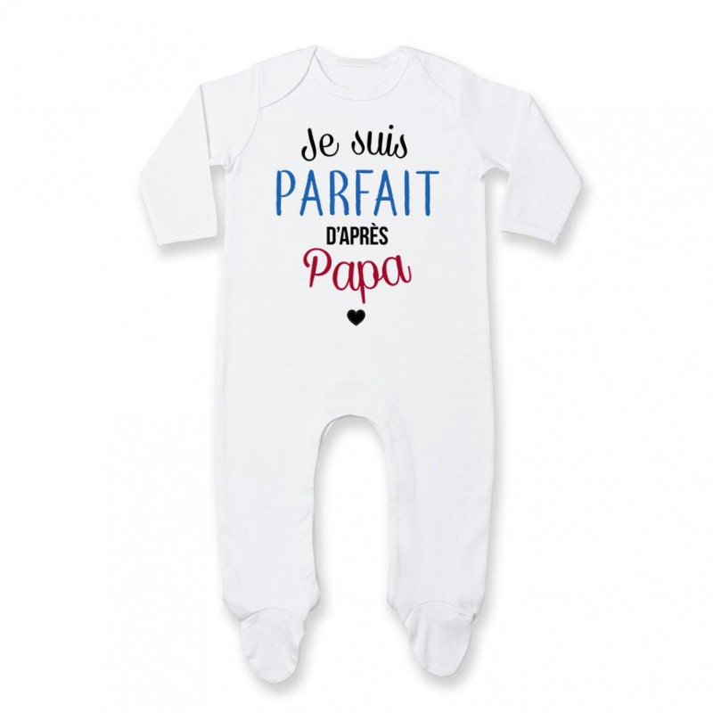 Pyjama bébé Je suis parfait d'après papa Pyjama bébé Je suis parfait d'après papa