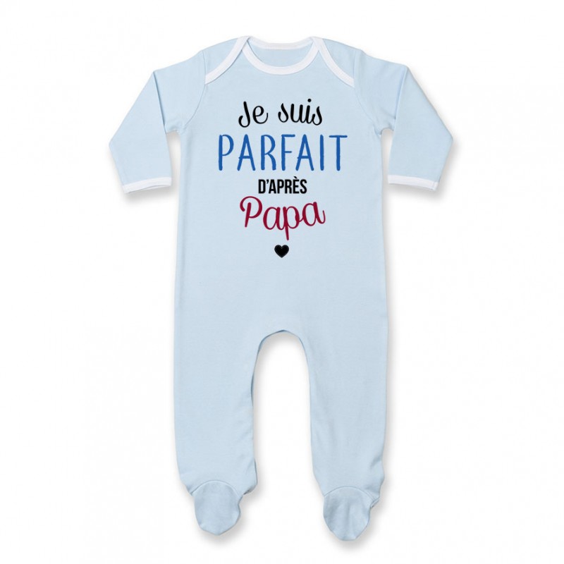 Pyjama bébé Je suis parfait d'après papa Pyjama bébé Je suis parfait d'après papa