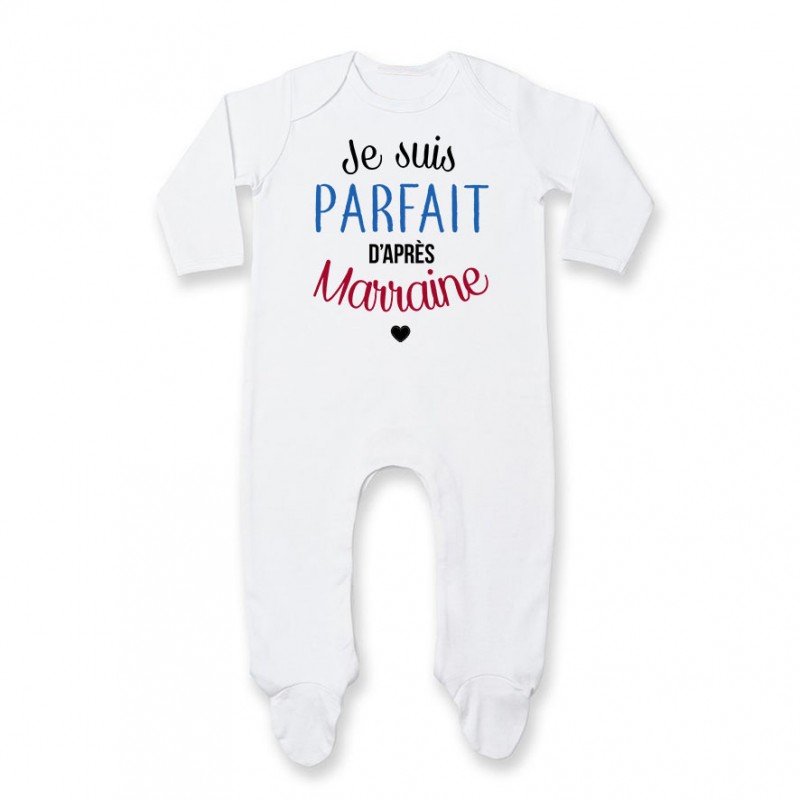 Pyjama bébé Je suis parfait d'après marraine Pyjama bébé Je suis parfait d'après marraine