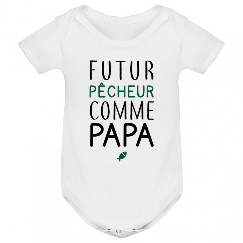 Body bébé Futur pêcheur comme papa Body bébé Futur pêcheur comme papa