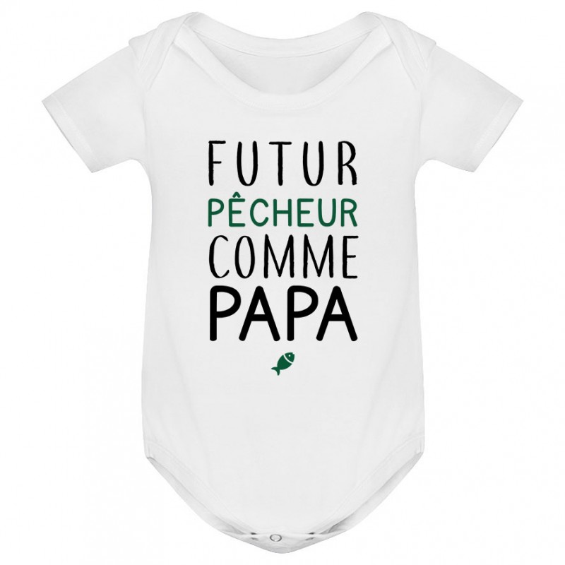 Body bébé Futur pêcheur comme papa