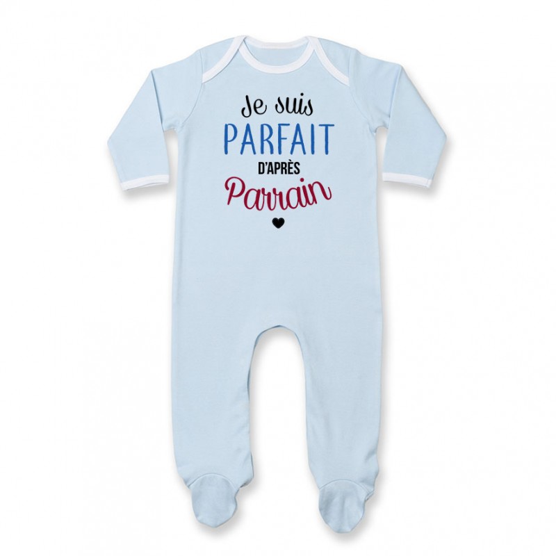 Pyjama bébé Je suis parfait d'après parrain Pyjama bébé Je suis parfait d'après parrain