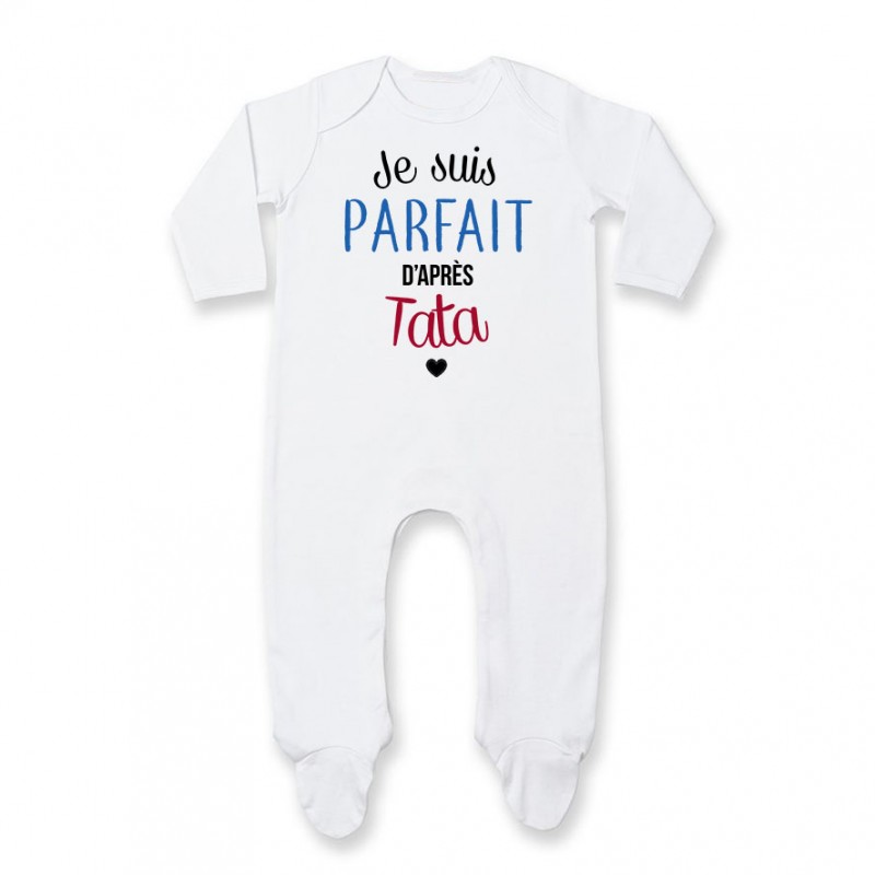 Pyjama bébé Je suis parfait d'après tata Pyjama bébé Je suis parfait d'après tata