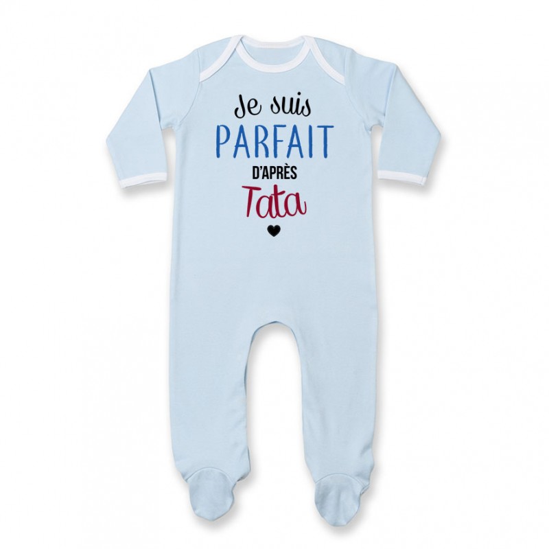 Pyjama bébé Je suis parfait d'après tata Pyjama bébé Je suis parfait d'après tata
