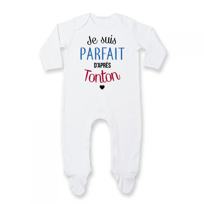 Pyjama bébé Je suis parfait d'après tonton Pyjama bébé Je suis parfait d'après tonton