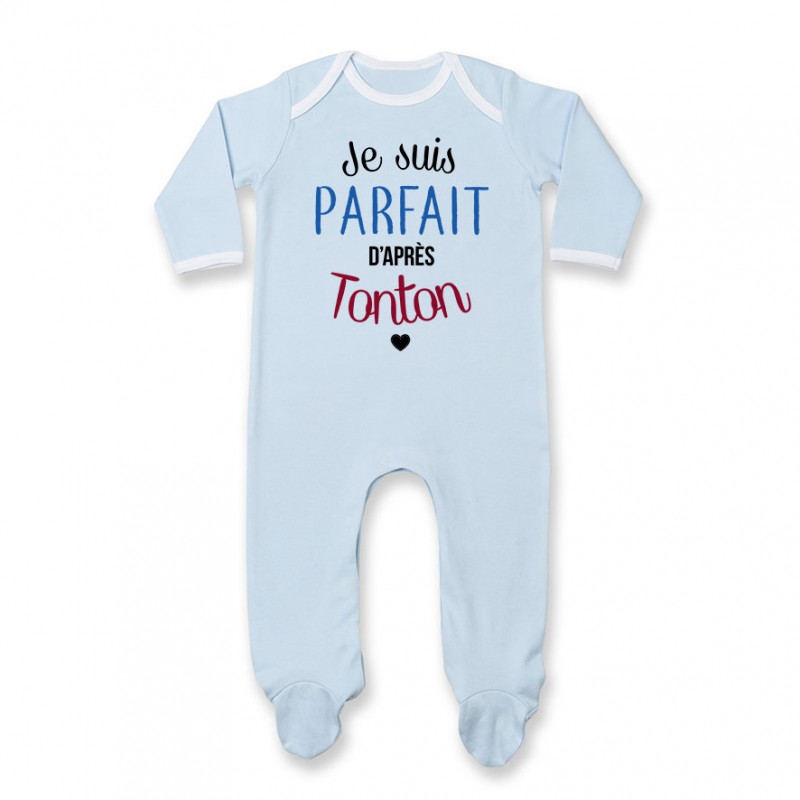 Pyjama bébé Je suis parfait d'après tonton Pyjama bébé Je suis parfait d'après tonton