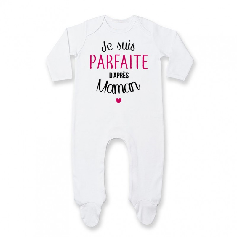 Pyjama bébé Je suis parfaite d'après maman Pyjama bébé Je suis parfaite d'après maman