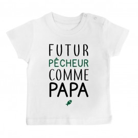 T-Shirt bébé Futur pêcheur comme papa