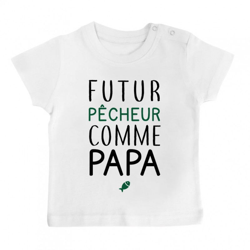 T-Shirt bébé Futur pêcheur comme papa T-Shirt bébé Futur pêcheur comme papa