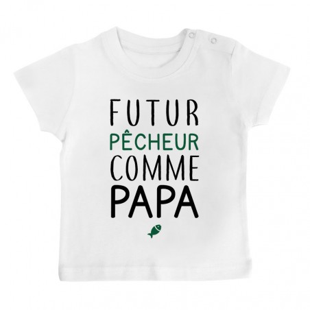 T-Shirt bébé Futur pêcheur comme papa