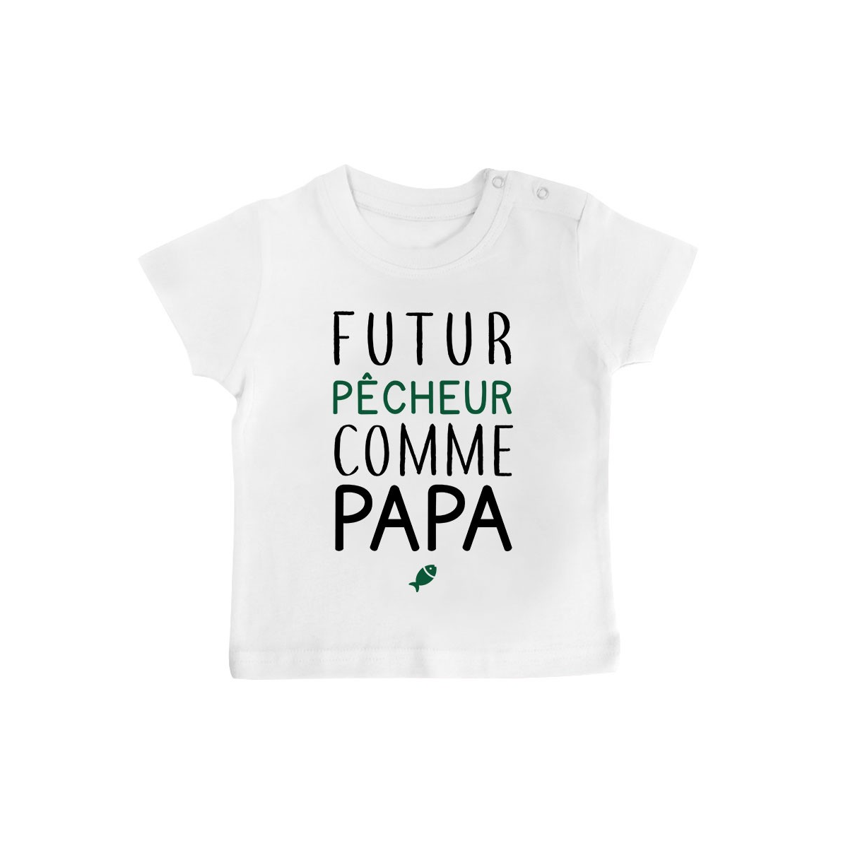 T-Shirt bébé Futur pêcheur comme papa