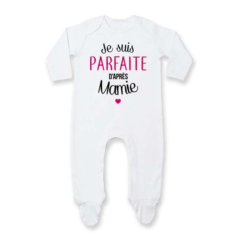 Pyjama bébé Je suis parfaite d'après mamie Pyjama bébé Je suis parfaite d'après mamie