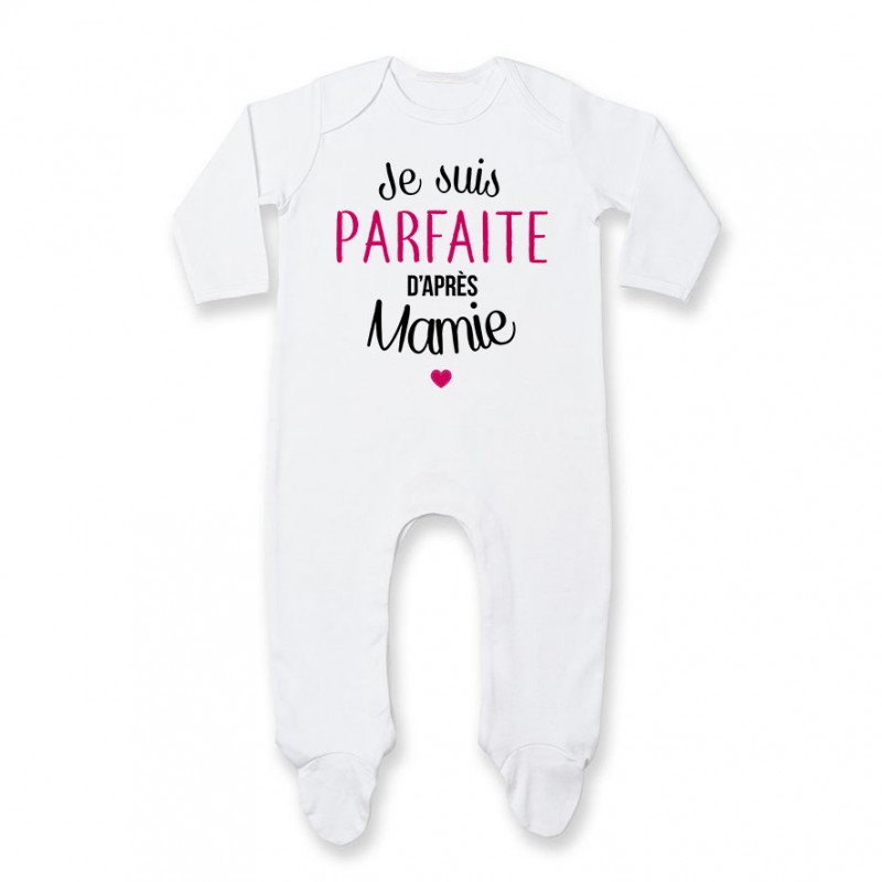 Pyjama bébé Je suis parfaite d'après mamie