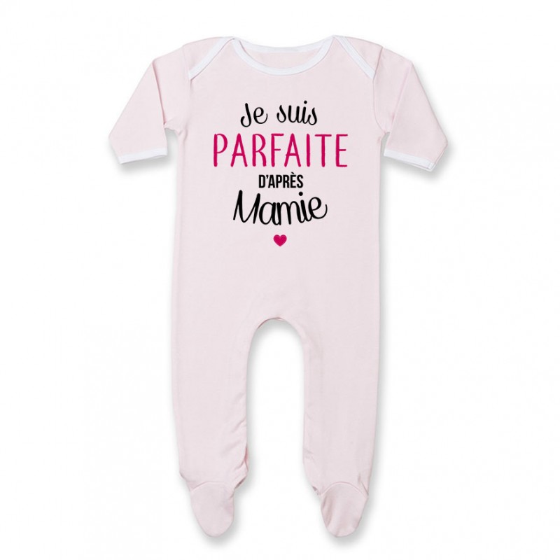 Pyjama bébé Je suis parfaite d'après mamie Pyjama bébé Je suis parfaite d'après mamie
