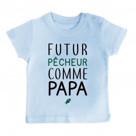 T-Shirt bébé Futur pêcheur comme papa