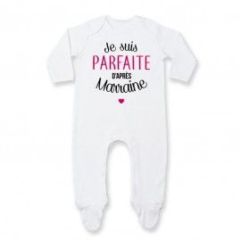 Pyjama bébé Je suis parfaite d'après marraine