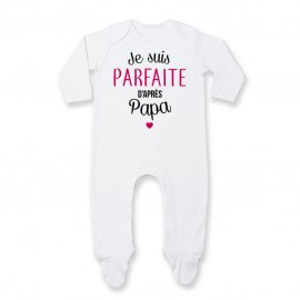 Pyjama bébé Je suis parfaite d'après papa