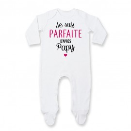 Pyjama bébé Je suis parfaite d'après papy