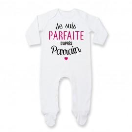 Pyjama bébé Je suis parfaite d'après parrain