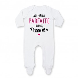 Pyjama bébé Je suis parfaite d'après parrain