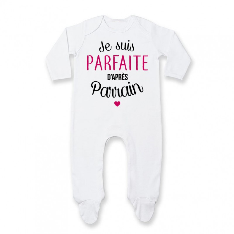 Pyjama bébé Je suis parfaite d'après parrain Pyjama bébé Je suis parfaite d'après parrain