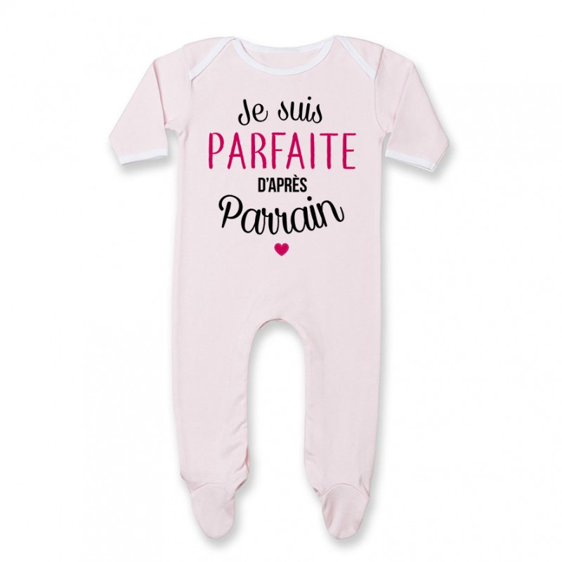 Pyjama bébé Je suis parfaite d'après parrain Pyjama bébé Je suis parfaite d'après parrain