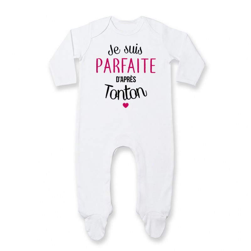 Pyjama bébé Je suis parfaite d'après tonton Pyjama bébé Je suis parfaite d'après tonton