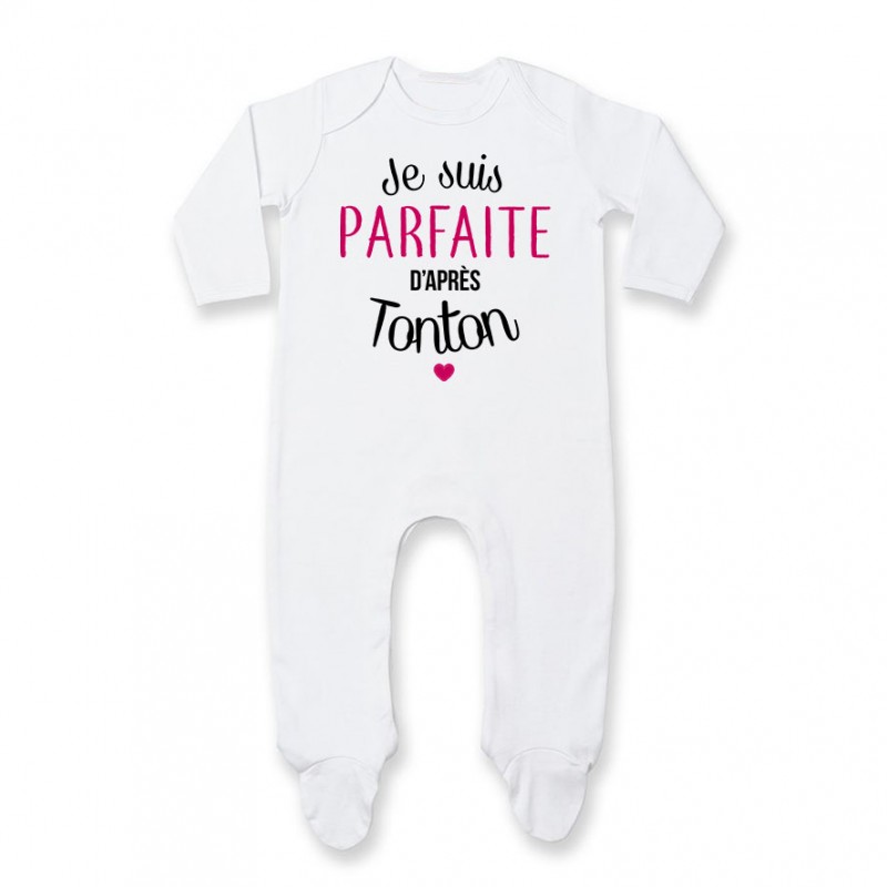 Pyjama bébé Je suis parfaite d'après tonton