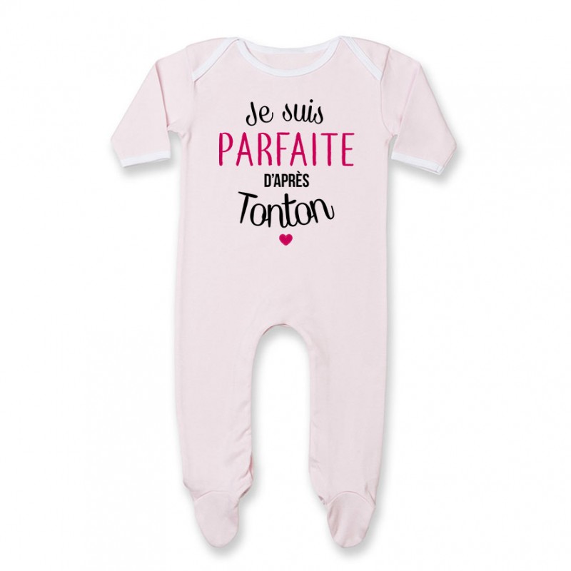 Pyjama bébé Je suis parfaite d'après tonton Pyjama bébé Je suis parfaite d'après tonton