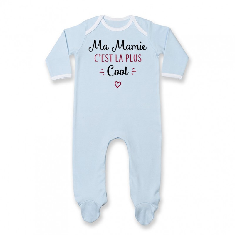 Pyjama bébé Ma mamie c'est la plus cool Pyjama bébé Ma mamie c'est la plus cool