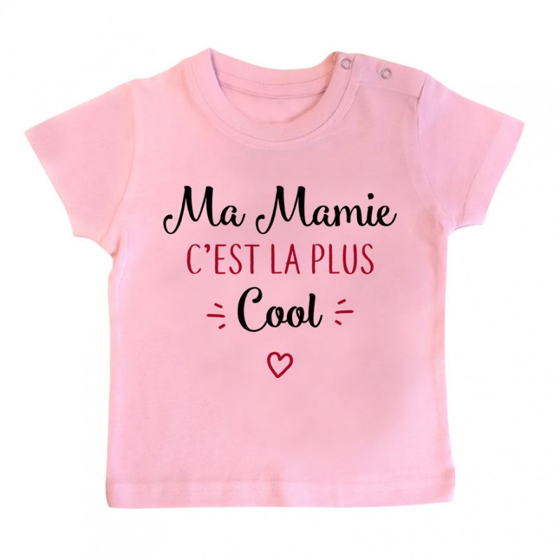 T-Shirt bébé Ma mamie c'est la plus cool T-Shirt bébé Ma mamie c'est la plus cool
