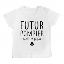 T-Shirt bébé Futur pompier comme papa