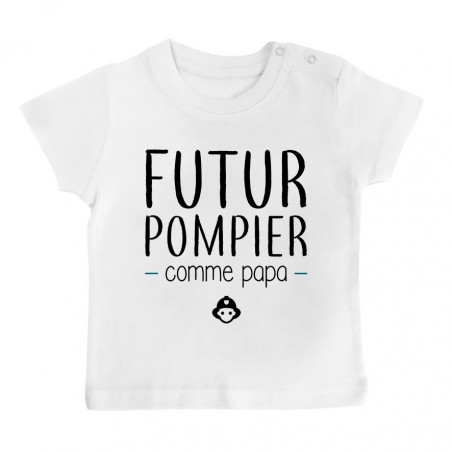 T-Shirt bébé Futur pompier comme papa