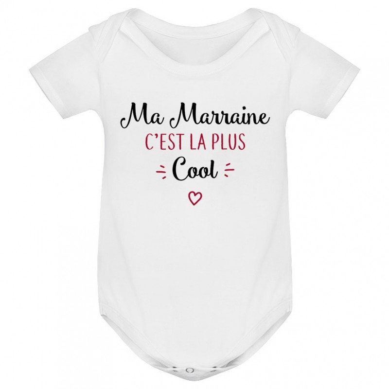 Body bébé Ma marraine c'est la plus cool Body bébé Ma marraine c'est la plus cool