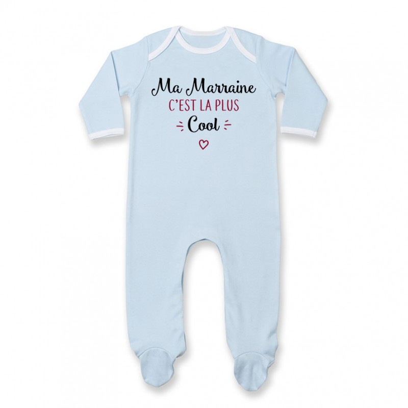Pyjama bébé Ma marraine c'est la plus cool Pyjama bébé Ma marraine c'est la plus cool
