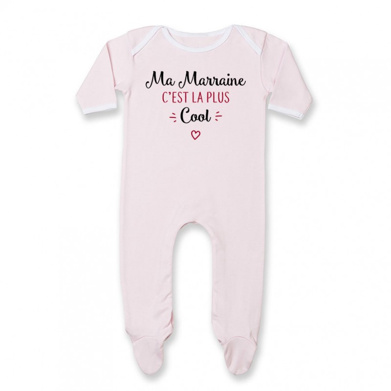 Pyjama bébé Ma marraine c'est la plus cool Pyjama bébé Ma marraine c'est la plus cool