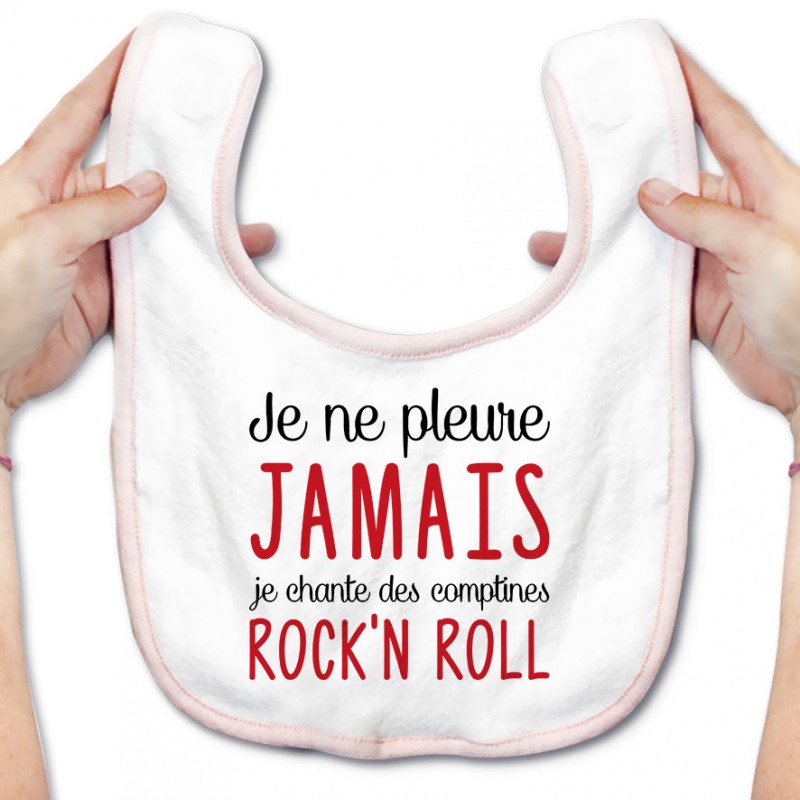 Bavoir bébé Je chante des comptines rock'n roll