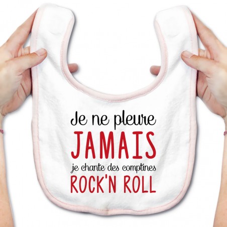 Bavoir bébé Je chante des comptines rock'n roll