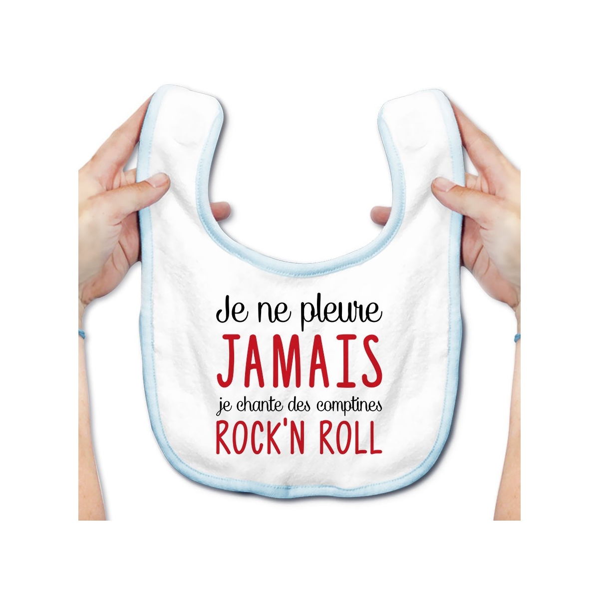 Bavoir bébé Je chante des comptines rock'n roll