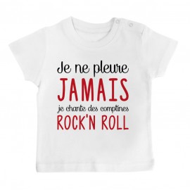 T-Shirt bébé Je chante des comptines rock'n roll