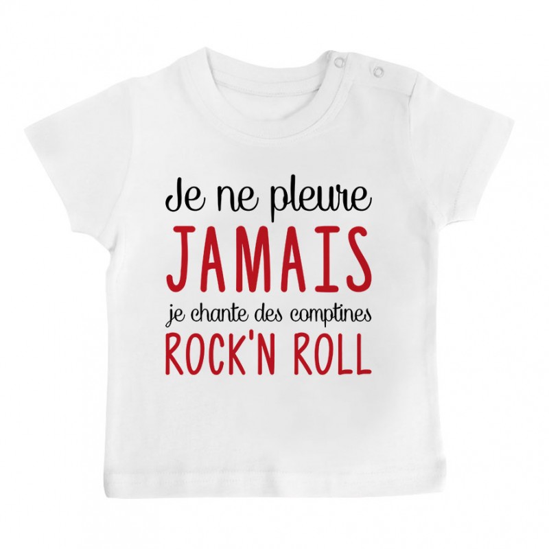 T-Shirt bébé Je chante des comptines rock'n roll