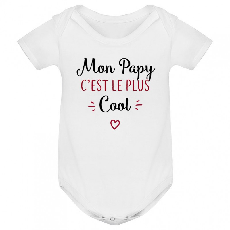 Body bébé Mon papy c'est le plus cool Body bébé Mon papy c'est le plus cool
