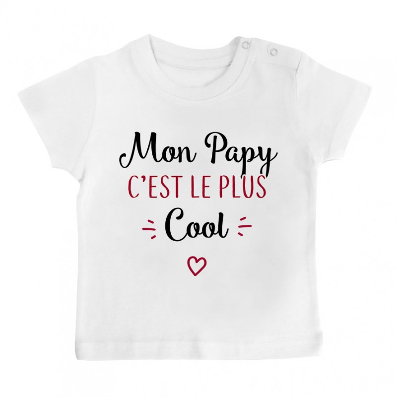 T-Shirt bébé Mon papy c'est le plus cool