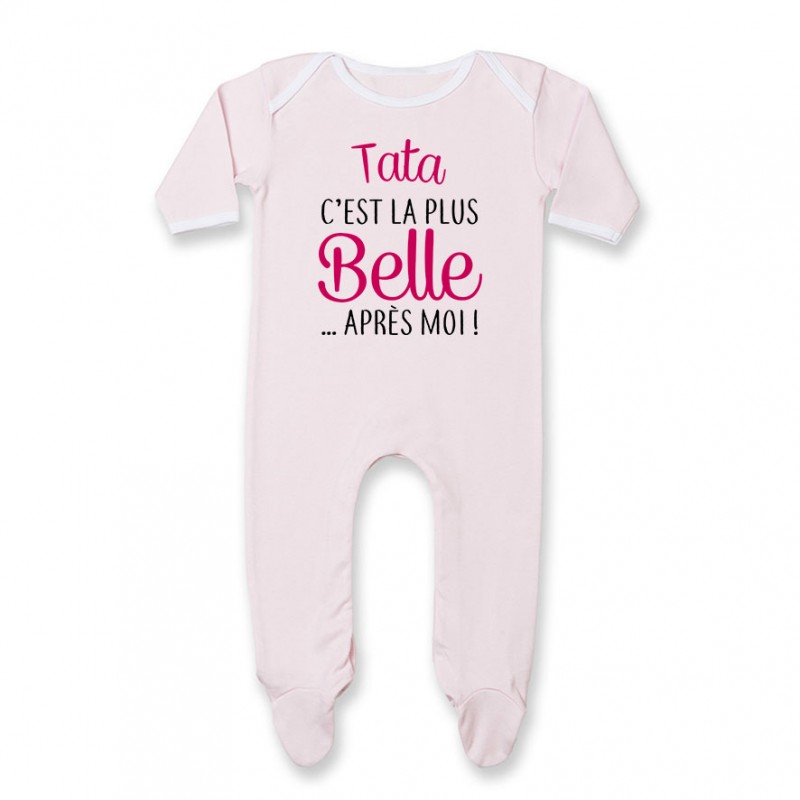 Pyjama bébé Tata c’est la plus belle après moi Pyjama bébé Tata c’est la plus belle après moi