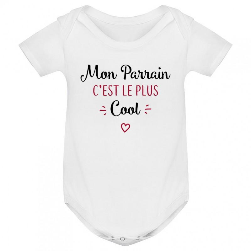 Body bébé Mon parrain c'est le plus cool Body bébé Mon parrain c'est le plus cool