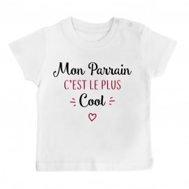 T-Shirt bébé Mon parrain c'est le plus cool