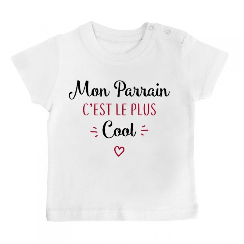 T-Shirt bébé Mon parrain c'est le plus cool T-Shirt bébé Mon parrain c'est le plus cool
